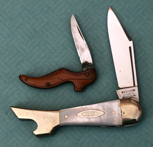 Wadsworth Shoe and WR Case & Sons Cutlery Bradford PA Pearl Lady Leg