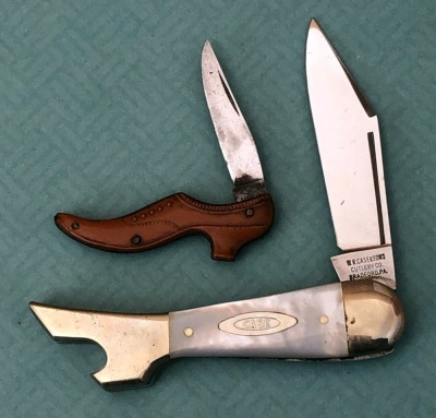 Wadsworth Shoe and WR Case & Sons Cutlery Bradford PA Pearl Lady Leg
