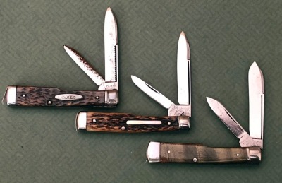 Three Gunstock Jacks, Miller Bros, Standard, and Ka-Bar