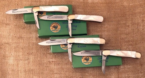Four German Weidmannsheil Pearl Two Blade Folders