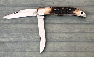 Queen Stag Two Blade Folding Hunter