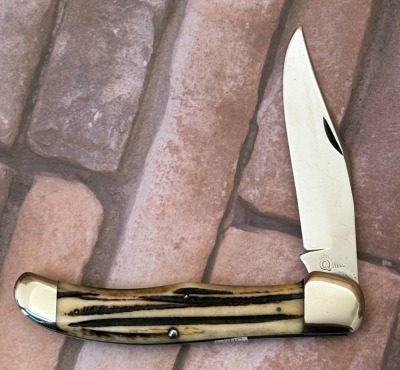 Queen Steel Single Blade Winterbottom Bone Folding Hunter