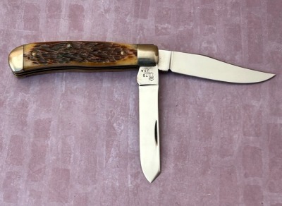 Queen Cutlery Co Bone Mini Trapper '78 Chattahoochee Cutlery Club - 2