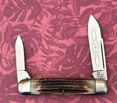 Prototype Queen 1981 NKCA Club Knife Stag Cigar