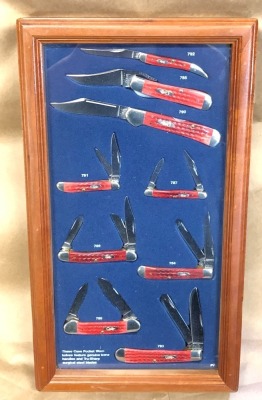 Case 2000 & 2001 Red Bone 9 knife Factory Panel Set