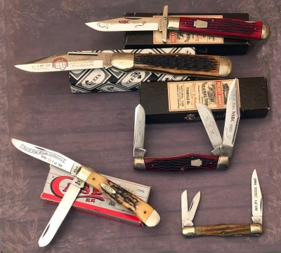 Six NSCA knives, S&M, Case, Queen City-great patterns