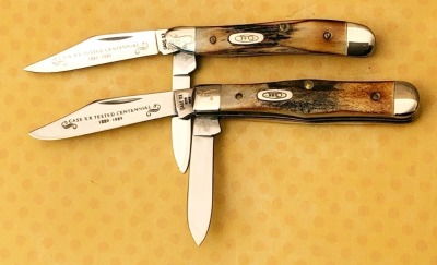 Case Centennial Stag, 5220ss Peanut and a 5225 1/2ss Coke Bottle