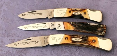 Case Centennial Stag Lockbacks, 059Lssp, 51405lss, and 51225lss
