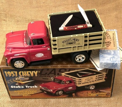 Case Die Cast 1957 Chevy Stake Truck and Pocket Worn 6227ss