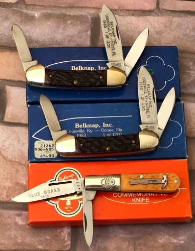 3 Belknap, 2 I*XL George Wostenholm and one Blue Grass