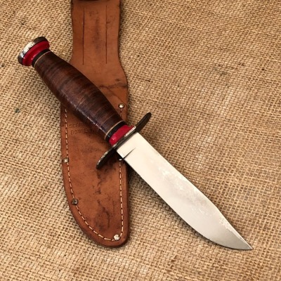 Schrade Walden NY USA Leather Bowie Hunter - 2
