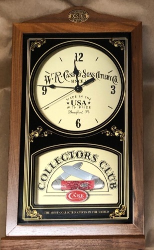 Case Collectors Club 2012 Commemorative Dark Red Bone Canoe and Clock Set