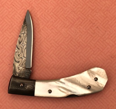 Hugh Barturg Ashley Forge Damascus Pearl Lockback - 2