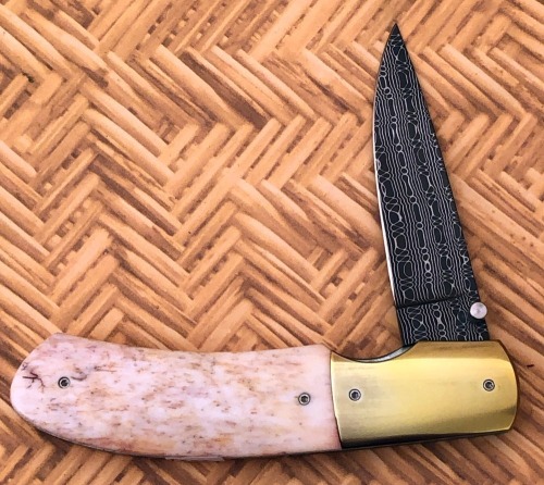 Stan Fujisaka Hawaii Damascus Bone Locking Liner
