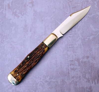 Cattaraugus Bone Coke Bottle Folding Hunter 12819 - 2