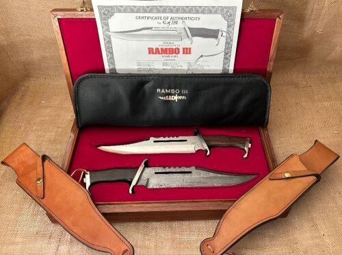 Rare Set of Gil Hibben Handmade Rambo III Bowies