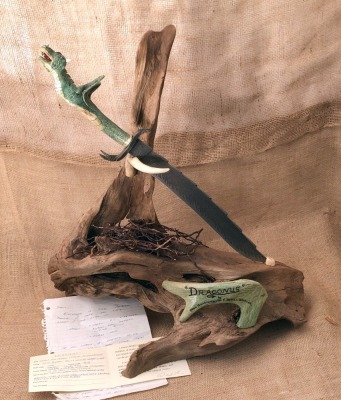 Daniel Winkler Forged Damascus Dragon Bowie