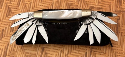 Fight'n Rooster International Cutlery Club 1985 12 Blade Pearl Congress
