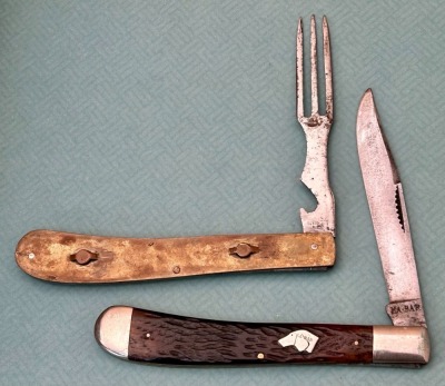 Ka-Bar Union Cut Co Bone Dog Head Hobo - 3