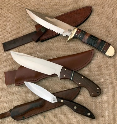 Three Fixed Blades, Russell, Chipaway, and a Wood Hunter