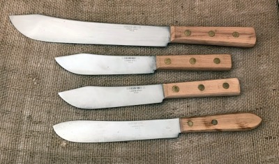 Four Robinson Wood Handle Fixed Blades