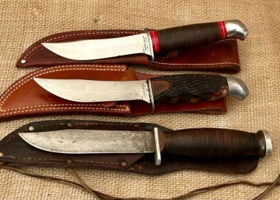 Three Schrade Walden Fixed Blades