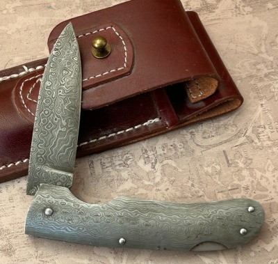 J Purdey All Damascus Lockback Made for JL Powell Clothing Company - 2