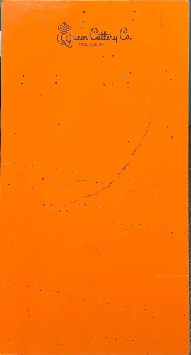 Queen Cutlery Co Orange Knife Display Board