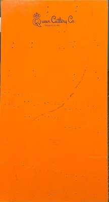 Queen Cutlery Co Orange Knife Display Board