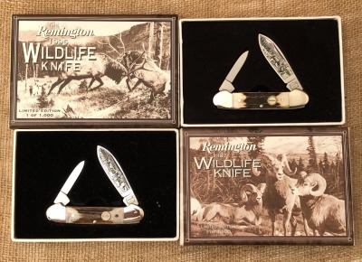 Two Remington Wildlife Stag Canoes