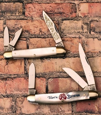 Pair of Fight'n Rooster Pearl Folders