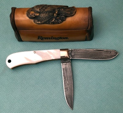 Remington Pearl and Damascus Bullet Knife - 2