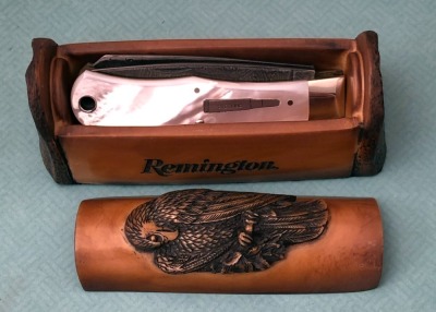 Remington Pearl and Damascus Bullet Knife - 3