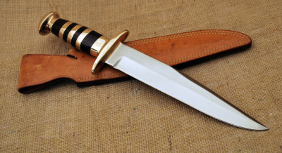 Huge John Nelson Cooper Brass Spacre Bowie - 3