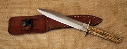 Joseph Allen spear point bone dagger with sheath