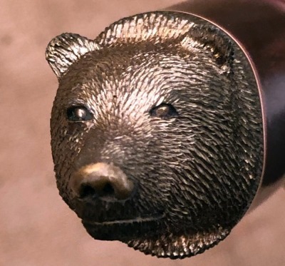 Jim Pugh Damascus Bear Head Bowie - 3