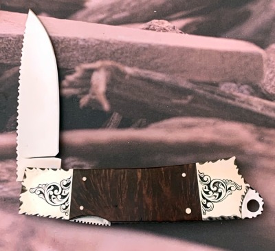 Harvey McBurnette Engraved Lockback - 2