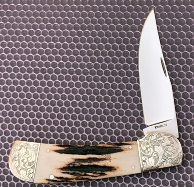 Harvey McBurnette Engraved Stag Slipjoint
