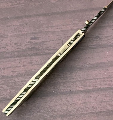 Harvey McBurnettte Engraved Abalone Lockback - 3