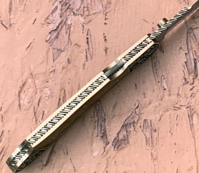 Harvey McBurnettte Engraved Mammoth Lockback - 3