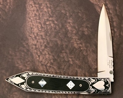 Harvey McBurnette Engraved "Gambler" Lockback