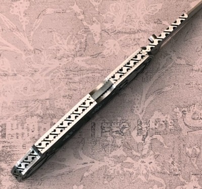 Harvey McBurnette & Son Engraved "Gambler" Lockback - 3