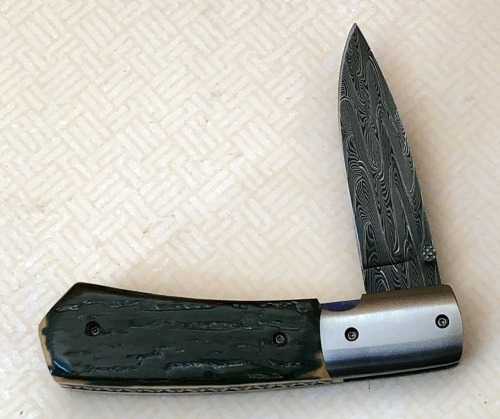 Mike Dilluvio Damascus Mammoth Bark Locking Liner
